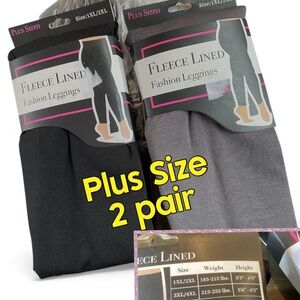 - 🌸PLUS SIZE 2 Pairs of Gold Medal Fleece Lined Leggings 1X/2X